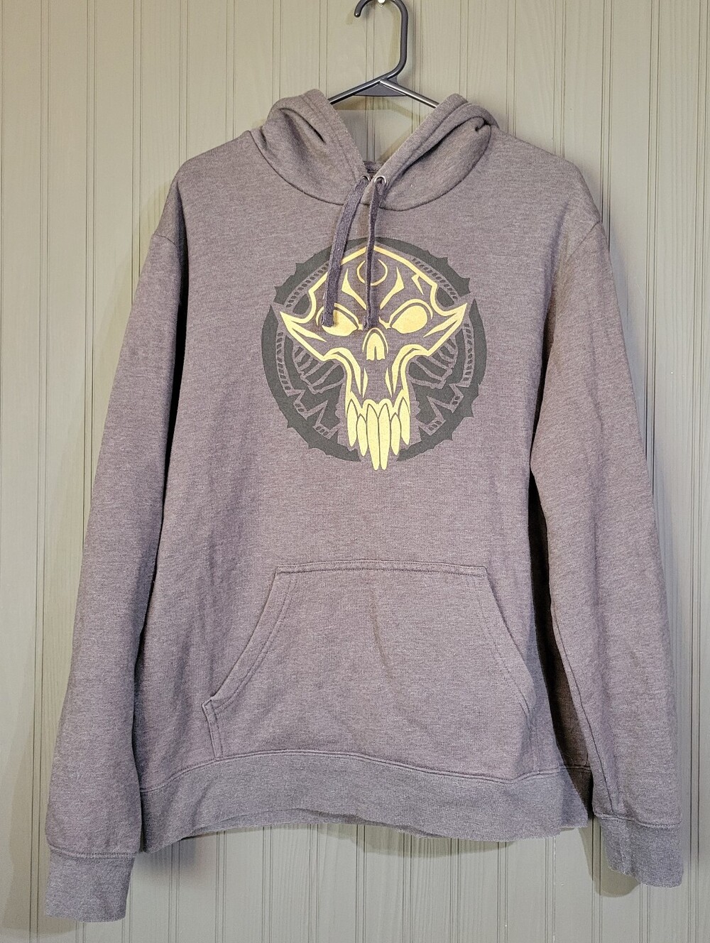 World Of Warcraft Shadowlands Hooded Sweatshirt The Jailer Mask Gray Men's Large